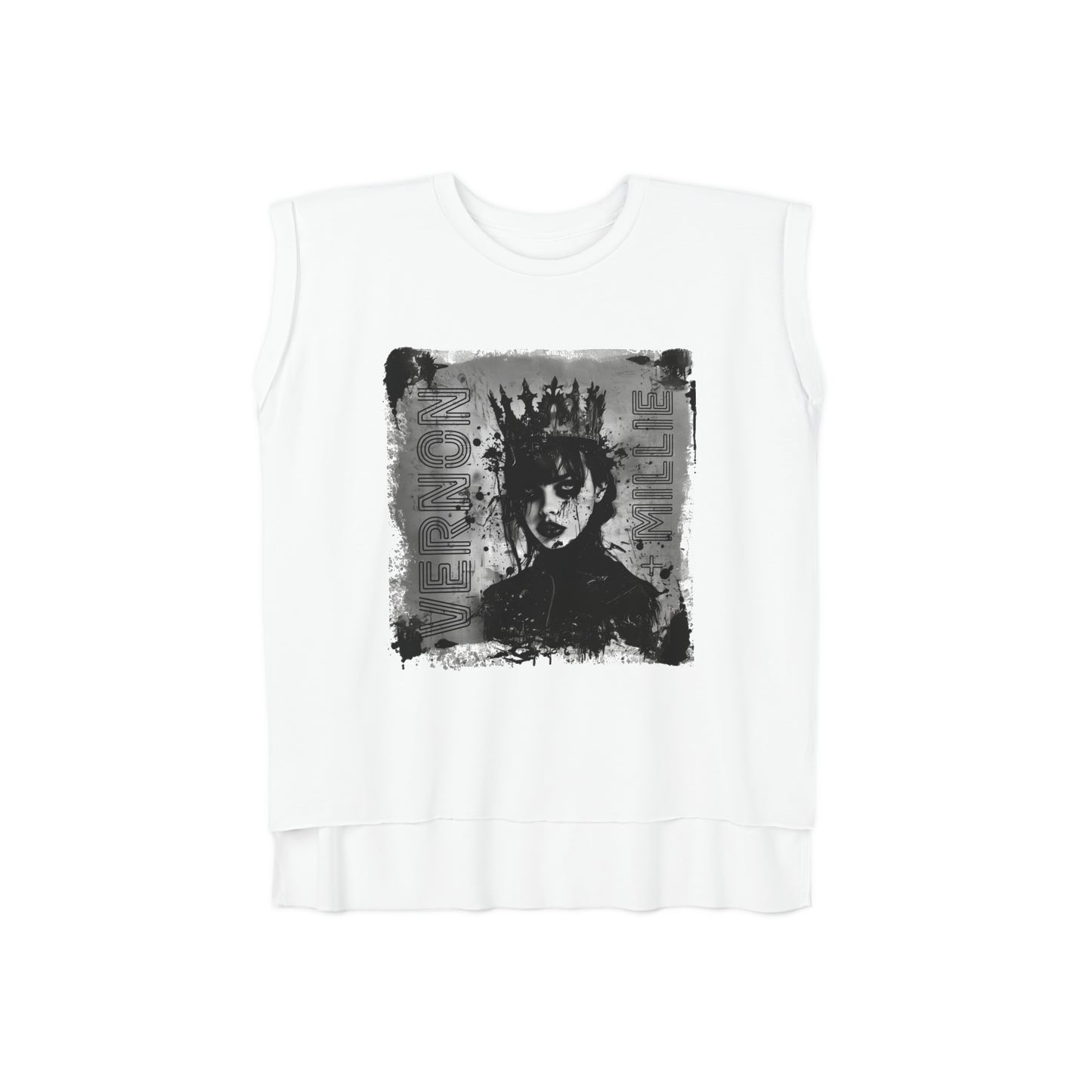 Emo Queen - Women’s Flowy Rolled Cuffs Muscle Tee