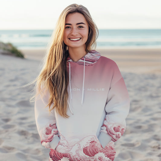 Dusty Rose Sunset - Women's Hoodie Dress